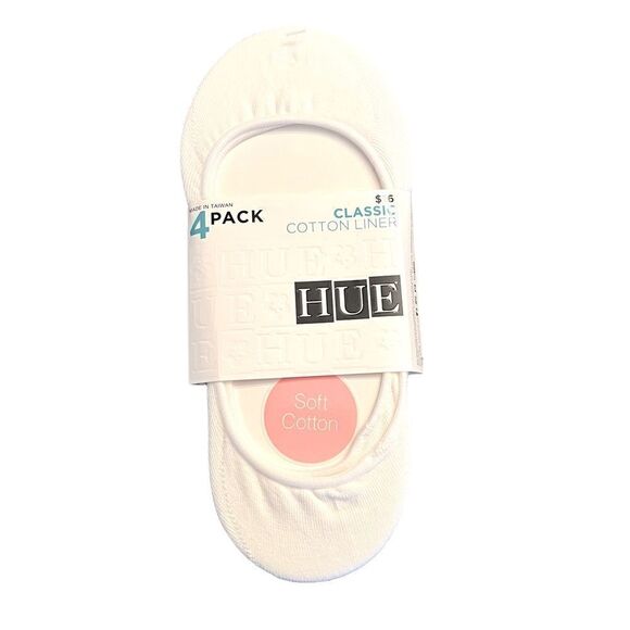 Hue Classic Cotton Liner, No Show, 4 Pack, One Size, NWT - Picture 1 of 6